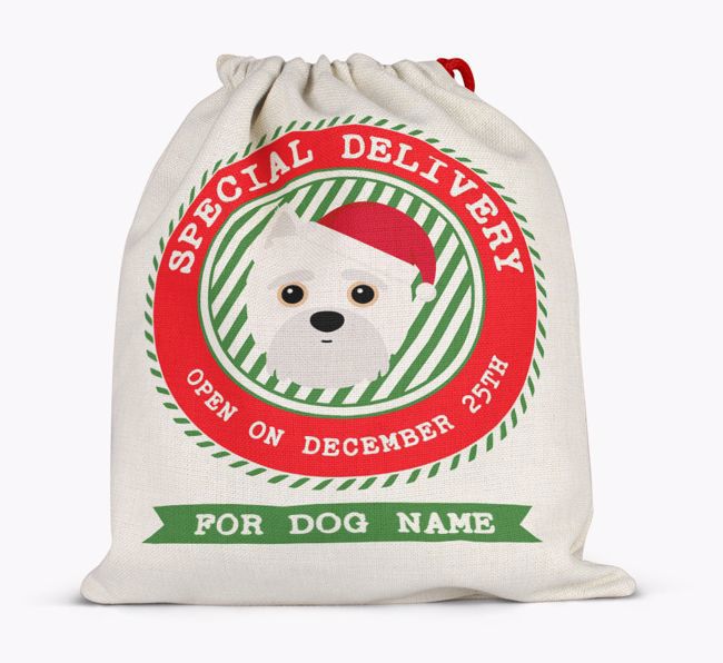 Special Delivery: Personalised {breedFullName} Santa Sack